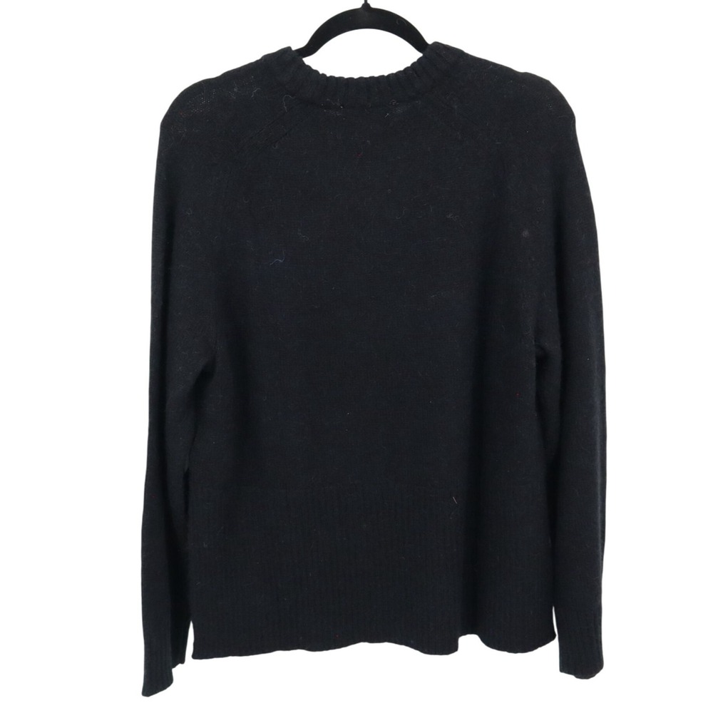 J. Crew Wool Alpaca Sweater Women M Black Mod Classic Timeless Sophisticated NWT - Picture 4 of 16